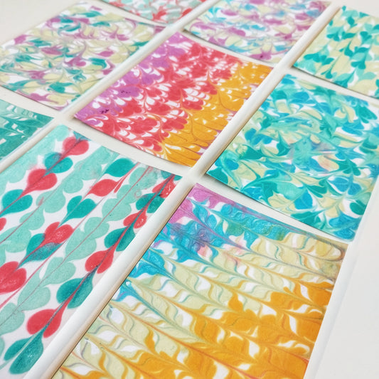 Procraftination - Marbling on Cards