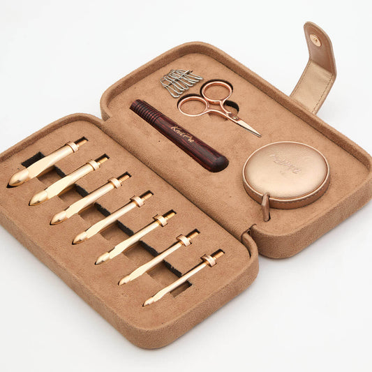 KnitPro Oasis Rose Gold Interchangeable Crochet Hooks Chunky Set