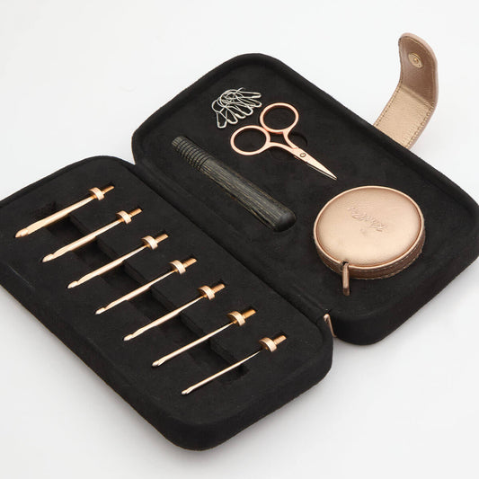 KnitPro Oasis Rose Gold Interchangeable Crochet Hooks Starter Set